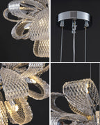 31 Inch Textured Ribbon Chandelier - Fleur