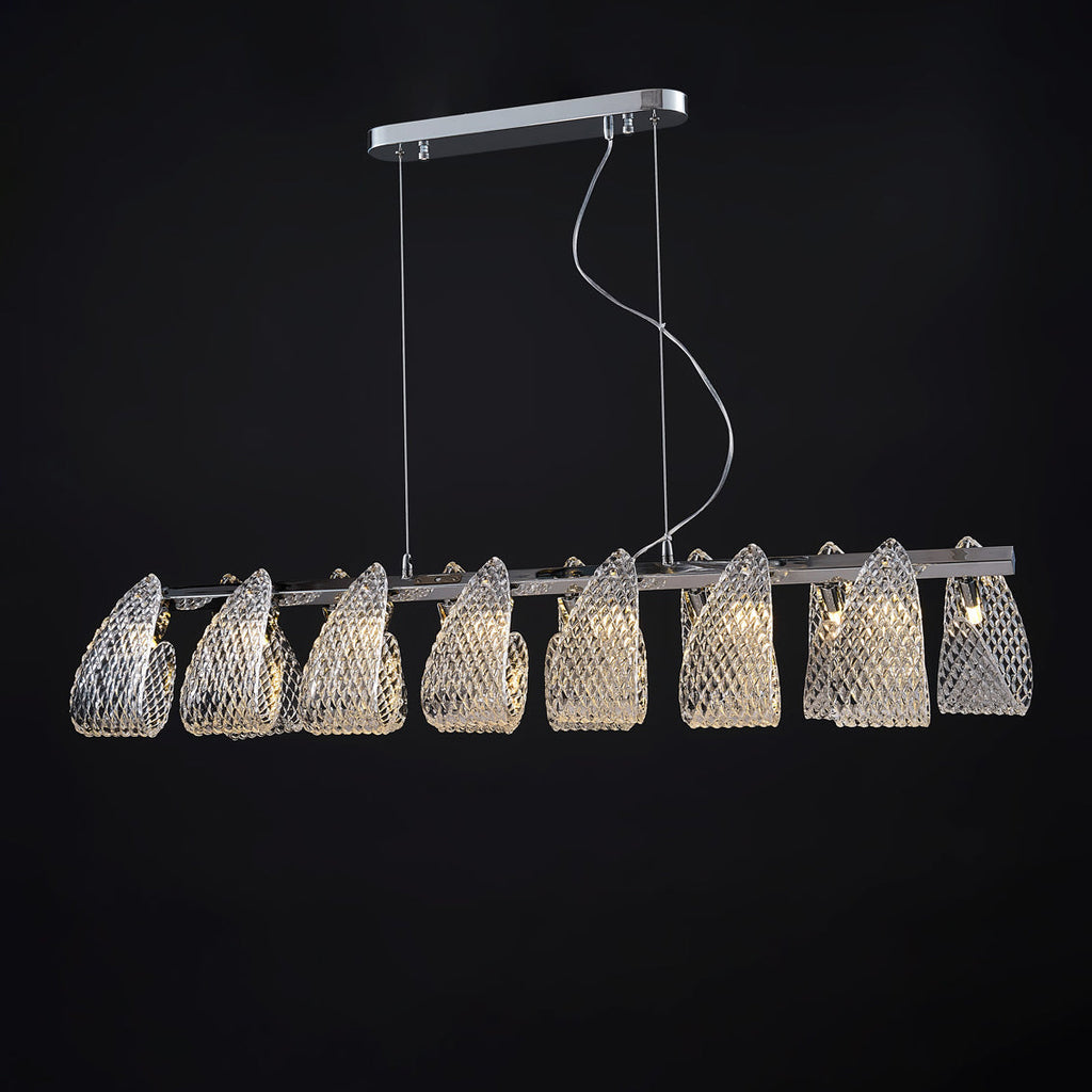 33 Inch Textured Ribbon Linear Chandelier - Fleur