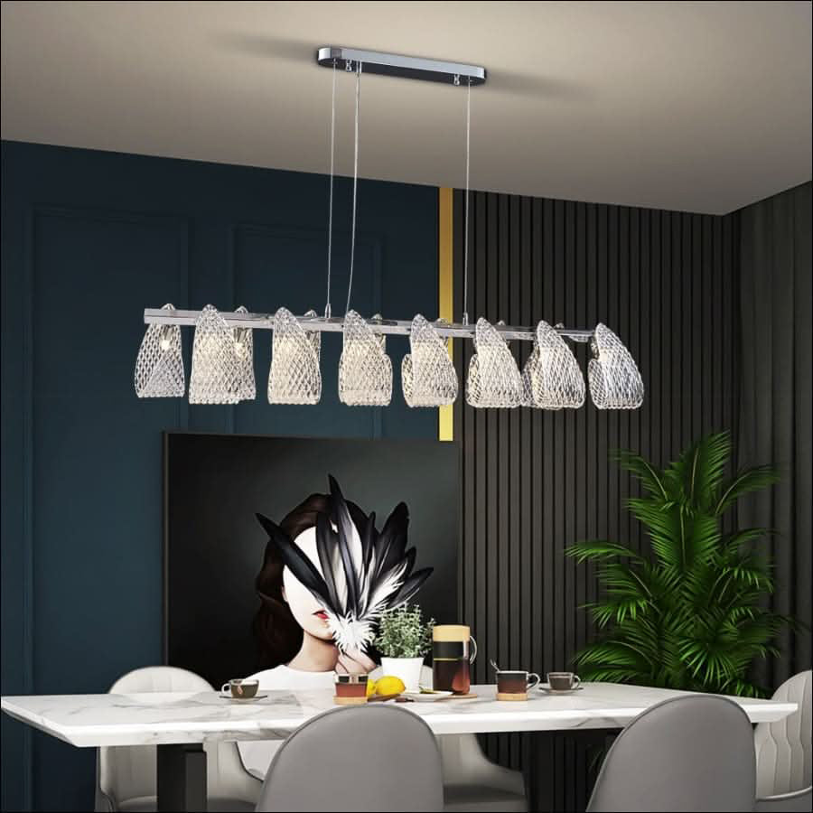 33 Inch Textured Ribbon Linear Chandelier - Fleur