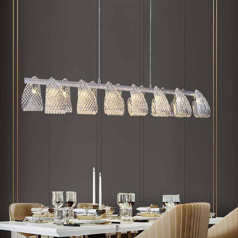 33 Inch Textured Ribbon Linear Chandelier - Fleur