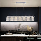 33 Inch Textured Ribbon Linear Chandelier - Fleur