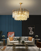 31 Inch Crown Glass Two-Tier Chandelier - Josephine