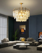 31 Inch Crown Glass Three-Tier Chandelier - Josephine