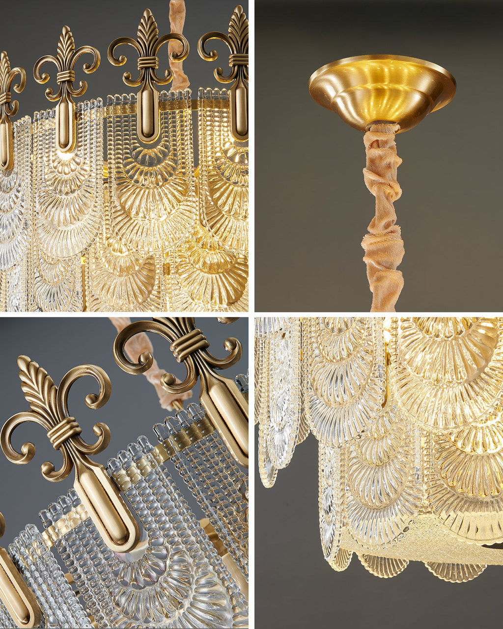 24 Inch Crown Glass Chandelier - Josephine
