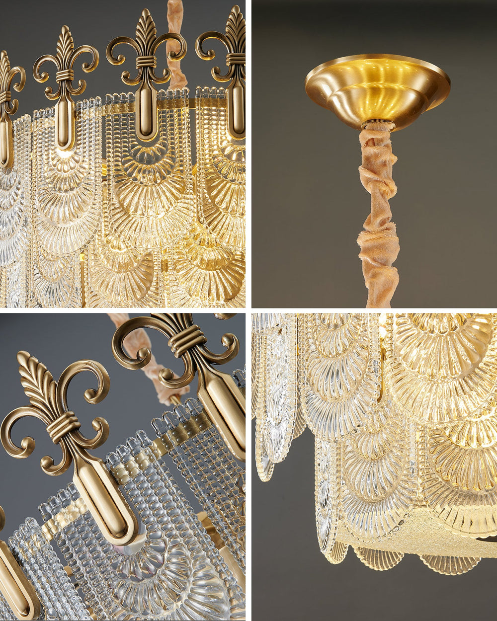 24 Inch Crown Glass Chandelier - Josephine