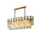 47 Inch Crown Glass Tiered Linear Chandelier - Josephine