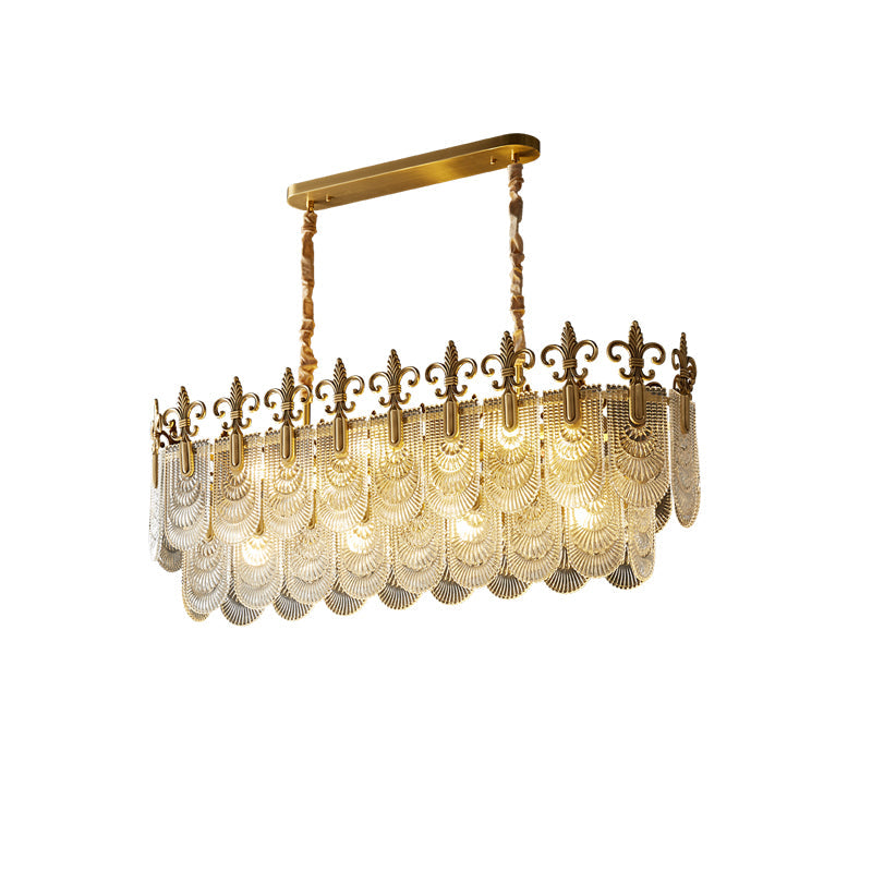 47 Inch Crown Glass Tiered Linear Chandelier - Josephine