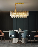 47 Inch Crown Glass Tiered Linear Chandelier - Josephine