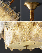 31 Inch Textured Glass Three-Tier Chandelier - Celeste