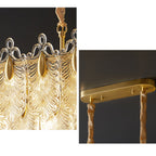 47 Inch Textured Glass Tiered Linear Chandelier - Celeste
