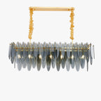 47 Inch Smoked Leaf Glass Linear Chandelier - Daphne