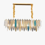 47 Inch Leaf Glass Linear Chandelier - Daphne