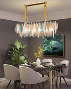 47 Inch Leaf Glass Linear Chandelier - Daphne