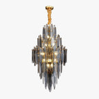 21 Inch Smoked Leaf Glass Tiered Chandelier - Daphne