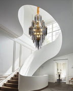 21 Inch Smoked Leaf Glass Tiered Chandelier - Daphne