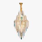 21 Inch Leaf Glass Tiered Chandelier - Daphne