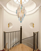 21 Inch Leaf Glass Tiered Chandelier - Daphne