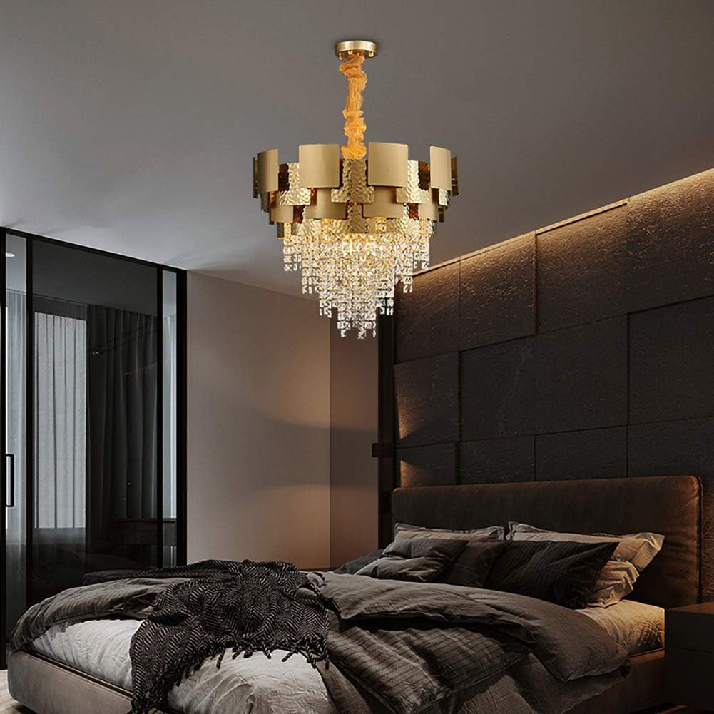 23 Inch Cascading Tapered Crystal Chandelier - Isadora