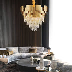 23 Inch Cascading Tapered Crystal Chandelier - Isadora
