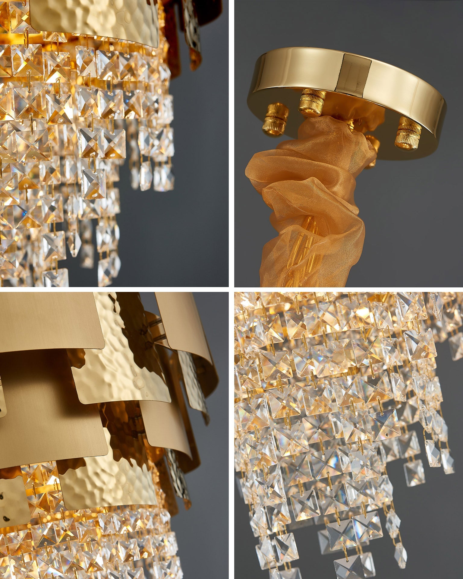 23 Inch Cascading Tapered Crystal Chandelier - Isadora