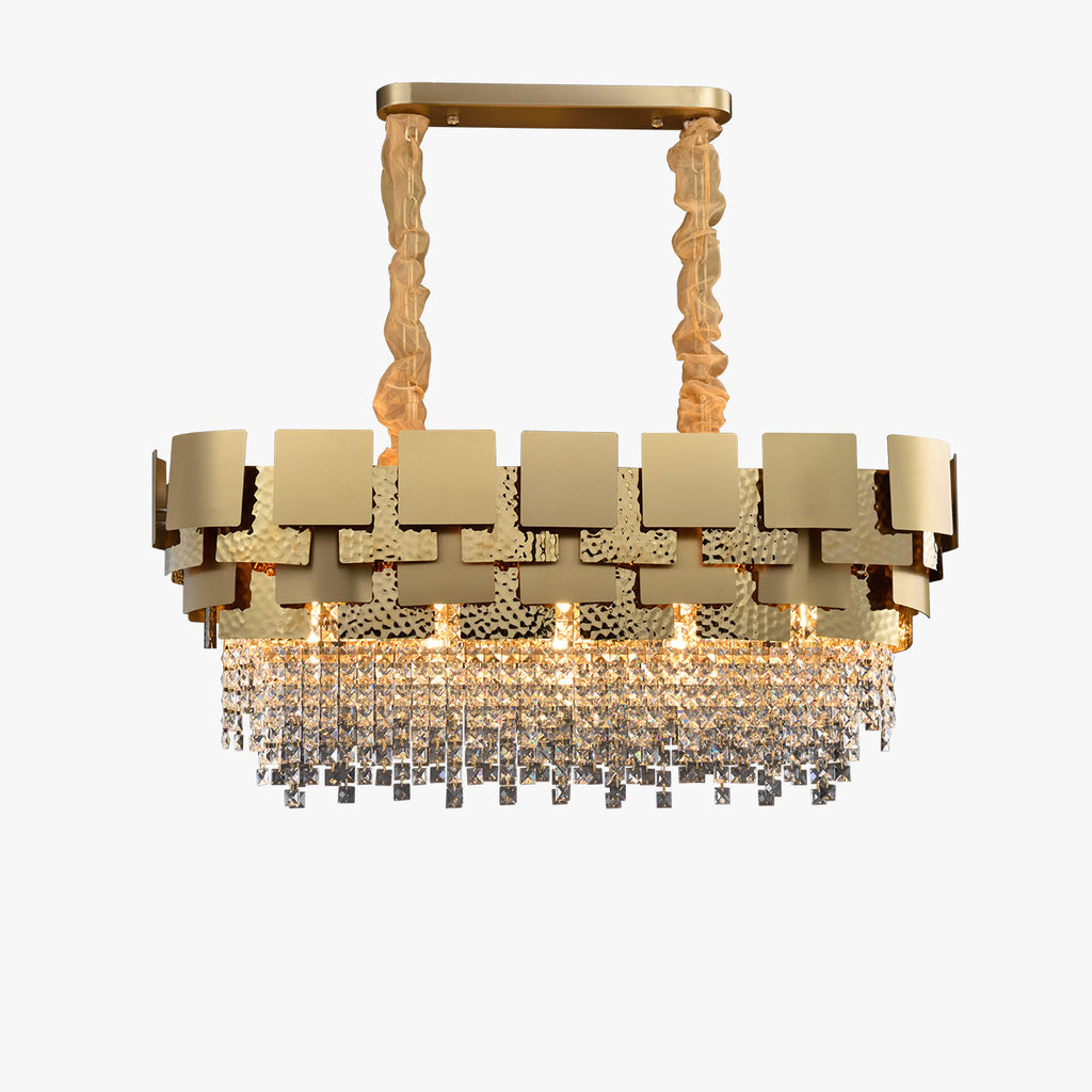 35 Inch Cascading Crystal Linear Chandelier - Isadora