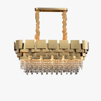 35 Inch Cascading Crystal Linear Chandelier - Isadora