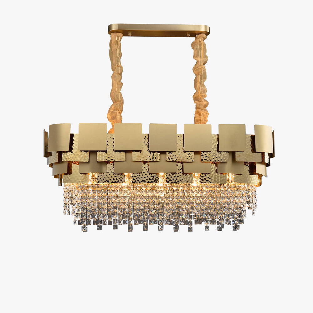 35 Inch Cascading Crystal Linear Chandelier - Isadora
