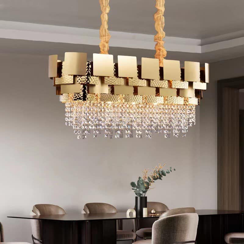 35 Inch Cascading Crystal Linear Chandelier - Isadora