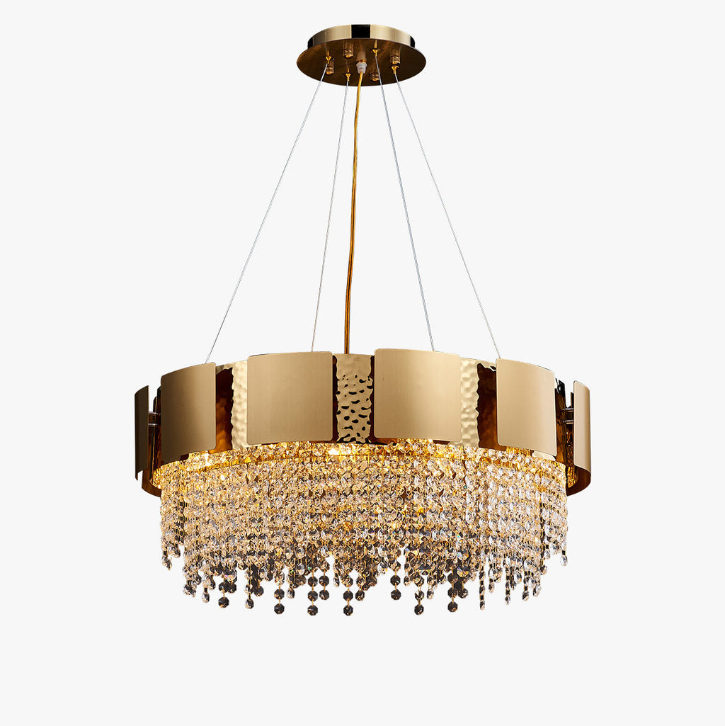 24 Inch Cascading Crystal Round Chandelier - Isadora