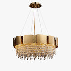 24 Inch Cascading Crystal Round Chandelier - Isadora
