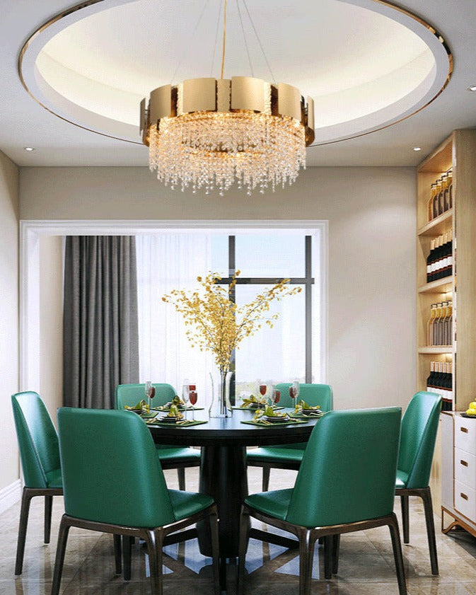 24 Inch Cascading Crystal Round Chandelier - Isadora