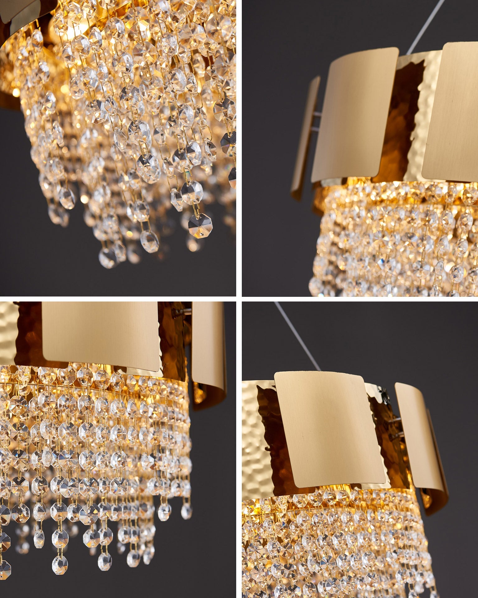 24 Inch Cascading Crystal Round Chandelier - Isadora