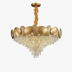 31 Inch Cascading Crystal Tapered Chandelier - Aurelia