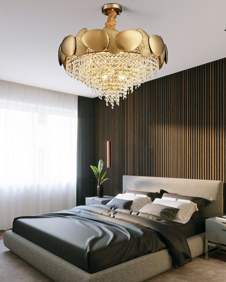 24 Inch Cascading Crystal Tapered Chandelier - Aurelia
