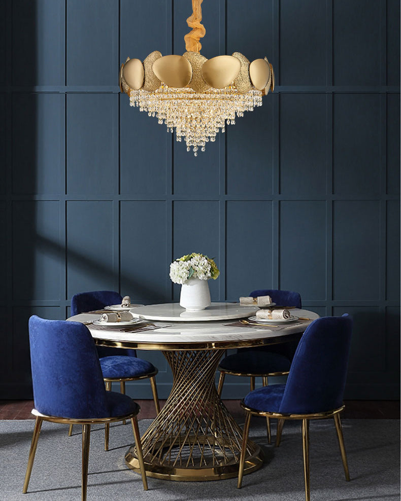 24 Inch Cascading Crystal Tapered Chandelier - Aurelia