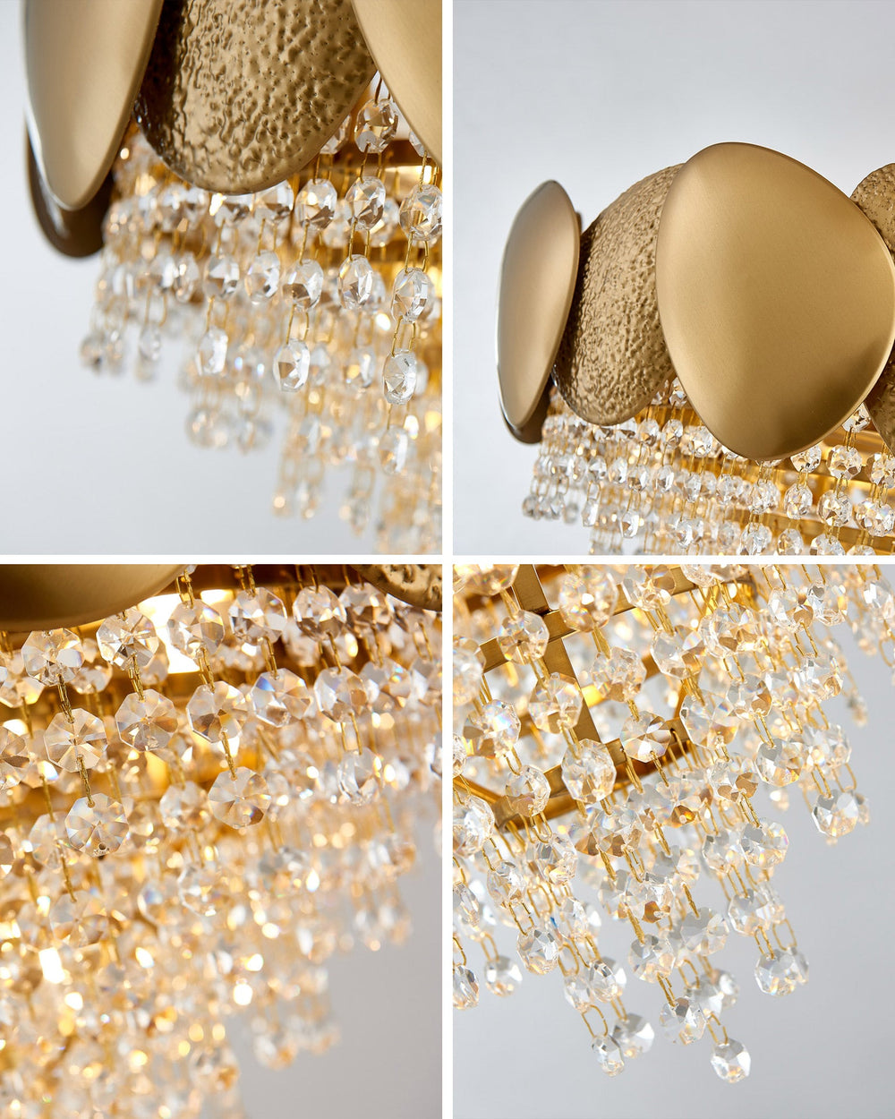 24 Inch Cascading Crystal Tapered Chandelier - Aurelia