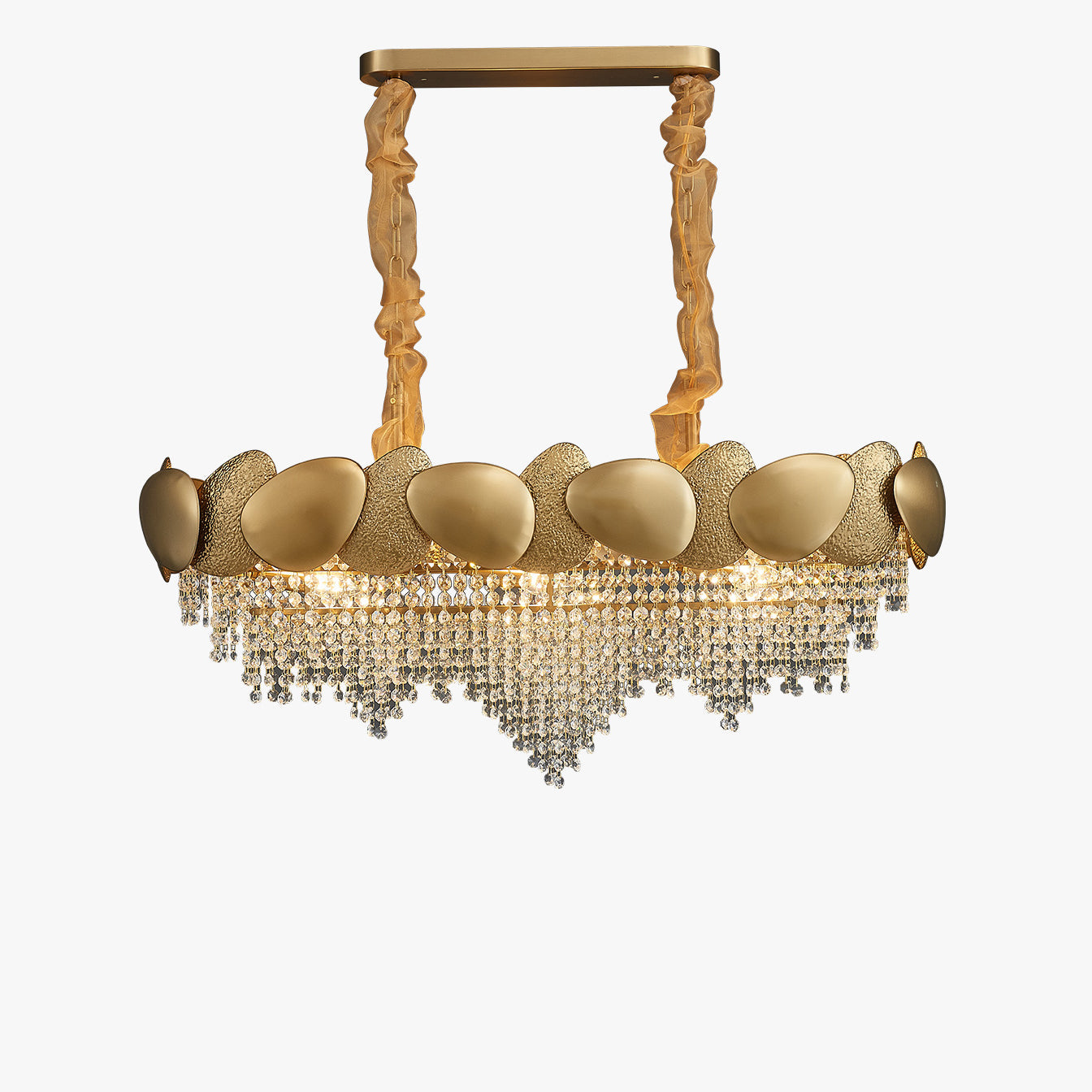 37 Inch Cascading Crystal Linear Chandelier - Aurelia