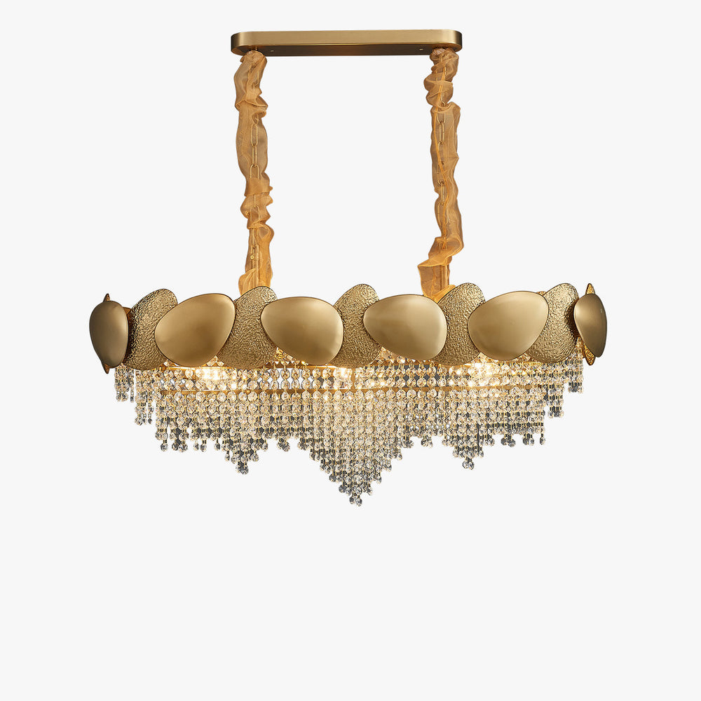 37 Inch Cascading Crystal Linear Chandelier - Aurelia