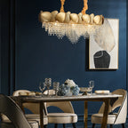 37 Inch Cascading Crystal Linear Chandelier - Aurelia