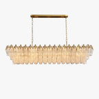 60 Inch Glass Leaf Linear Chandelier - Genevieve