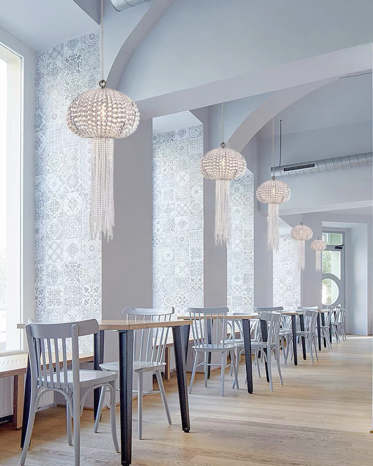 14 Inch Jellyfish Beaded Crystal Chandelier - Luna