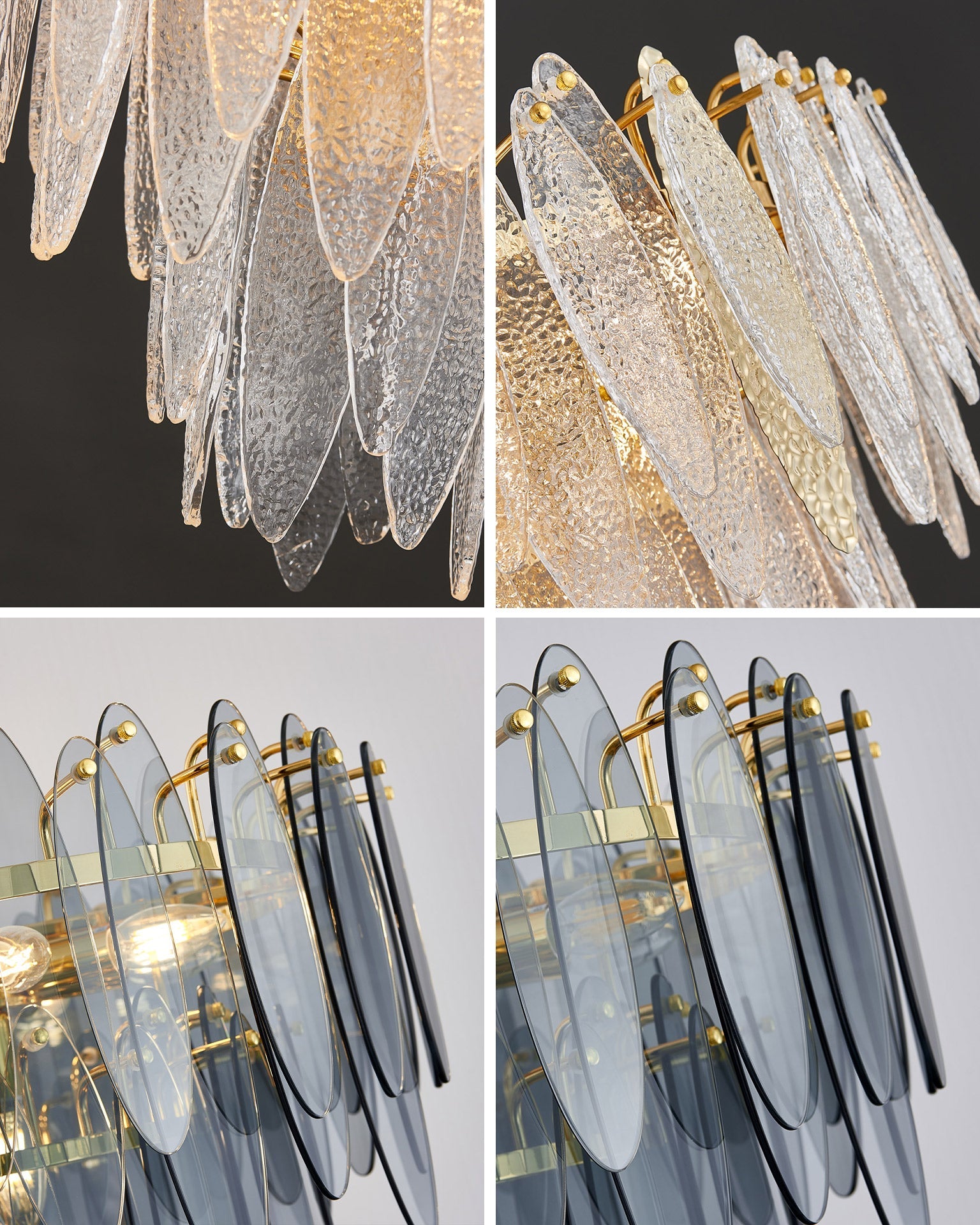 47 Inch Leaf Glass Linear Chandelier - Daphne