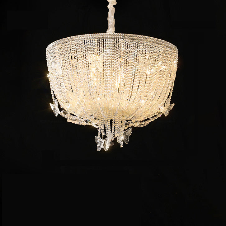 24 Inch Fringe Beaded Crystal Chandelier - Seraphina