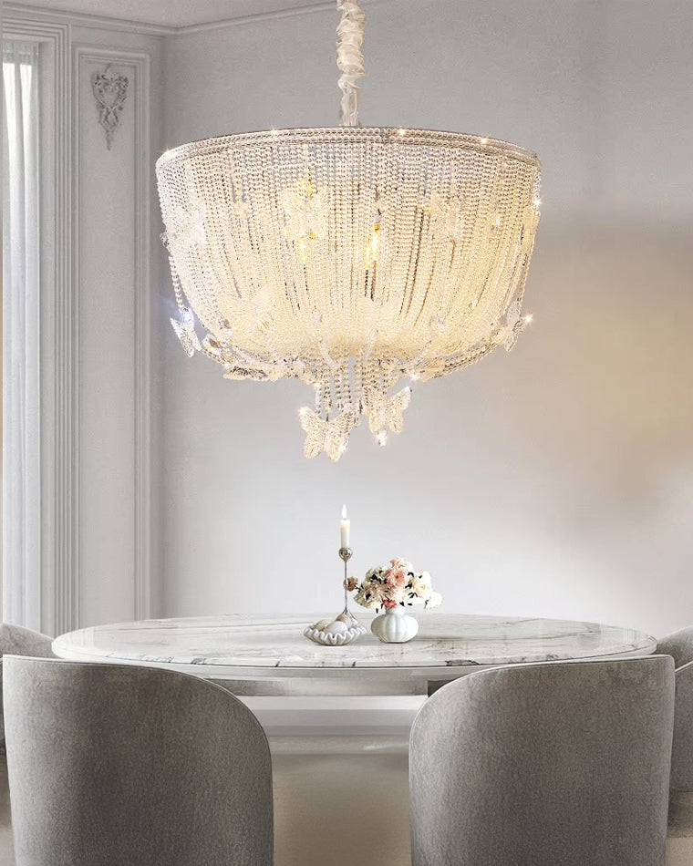 24 Inch Fringe Beaded Crystal Chandelier - Seraphina