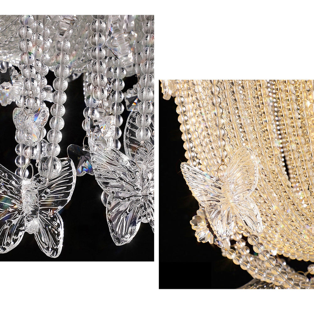 24 Inch Fringe Beaded Crystal Chandelier - Seraphina