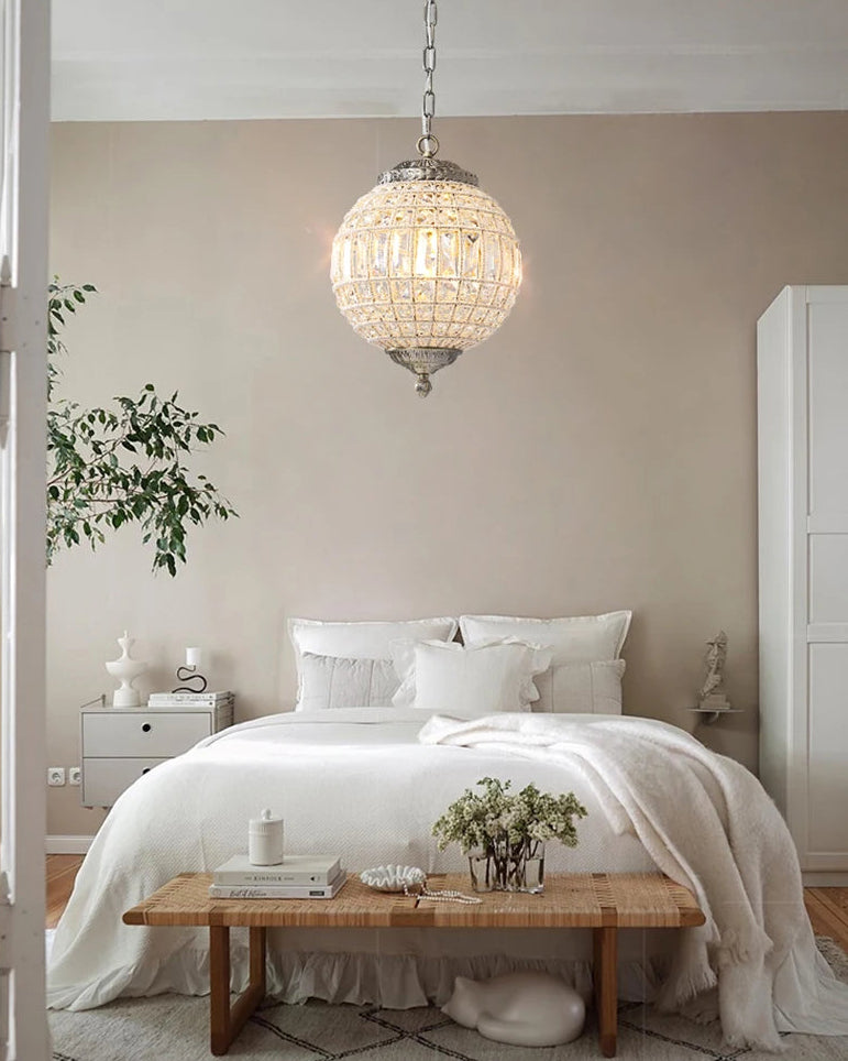 18 Inch French Orb Crystal Pendant Light - Clara