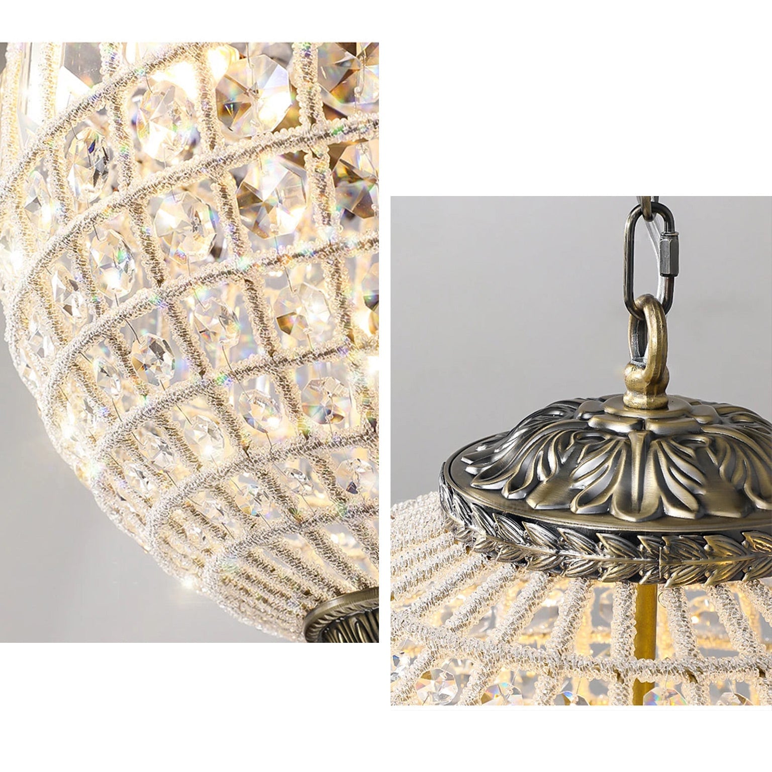 18 Inch French Orb Crystal Pendant Light - Clara