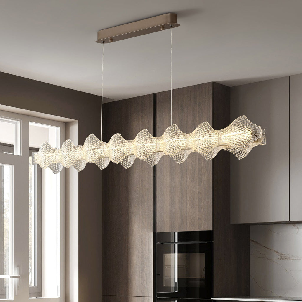 47 Inch Long LED Frosted Acrylic Chandelier - Caelan