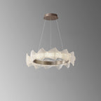 25 Inch Textured Acrylic Round Chandelier - Caelan