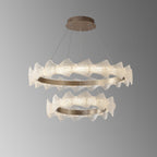 32 Inch Textured Acrylic Tiered Chandelier - Caelan